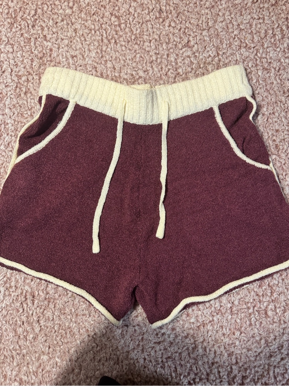 Promesa Burgundy Terry Shorts – Size M